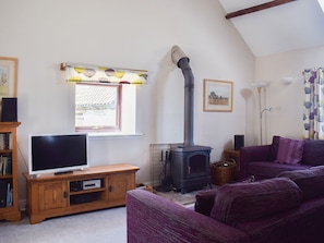 Comfortable beamed living area | The Byre - Millinder House, Westerdale, near Castleton