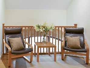 Additional seating area on the galleried landing | Tythe Barn, Grindleford