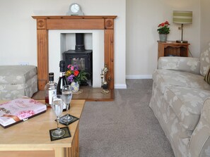 Cosy living room with wood burner | Poplar Bungalow, Lyng, near Norwich