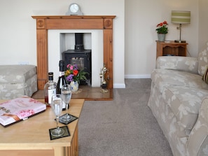 Cosy living room with wood burner | Poplar Bungalow, Lyng, near Norwich