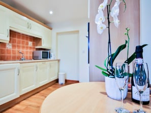 Compact dining area adjacent to the well equipped fitted kitchen | Horseshoe Cottage, Sawley, near Clitheroe