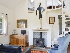 Characterful living area with wood burner | Malthouse Barn, Elmsted, near Canterbury