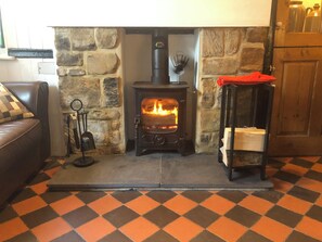 Woodburner in the living area | Castleton House, Staithes, near Whitby