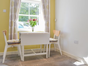 Cosy dining area with lovely view | Clarence Cottage, Appleby-in-Westmorland