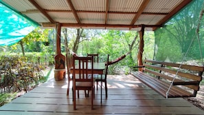 Wooden deck to relax & enjoy wildlife such as birds and howler monkeys