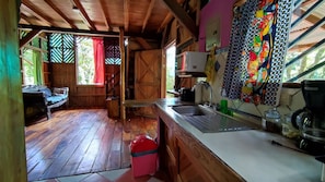 Kitchen and living room on bottom floor