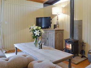 Attractive living area with wood burner | Pampita Lodge - Tickton Hall Cottages, Beverley