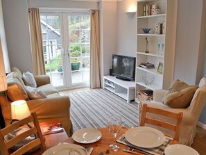 Living room with patio doors | The Little House, Twelveheads Truro, near Redruth