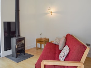 Spacious living area with wood burner | Badgers Sett Brook, Brook, near Brighstone