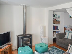 Warm and cosy living area with gas wood burner | Mallams, Portland, near Weymouth