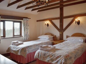 The view can be enjoyed from the large picture window in the twin bedroom | Whitwell Farm CottagesAshley’s, Whitwell Farm, Colyford, near Seaton