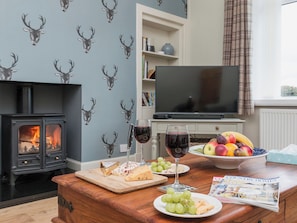 Comfortable living room with a wood burner | The Den at Culross, Culross, near Dunfermline