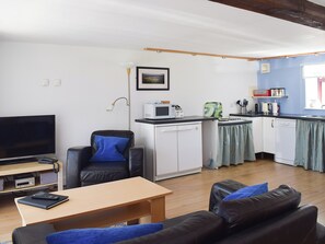 Beamed open plan living area | The Carthouse - Millinder House, Westerdale, near Castleton
