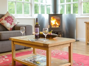 Warm and cosy living area | The Signal Box, Loddiswell Station, near Kingsbridge