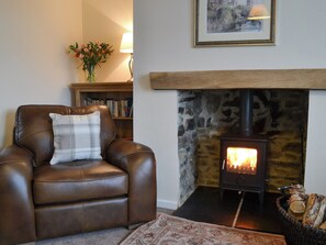 Cosy living room with wood burner | Browney Cottage, Lanchester, near Durham