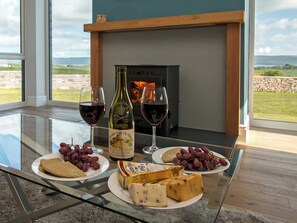 Beautifully decorated living room area with cosy wood burner | Quarter Acre House - Dinduff Lodge and Quarter Acre House, Low Dinduff, near Stranraer
