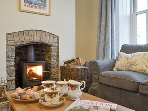 Warm and welcoming living room | Tyllwyd Farmhouse, Capel Bangor, near Aberystwyth