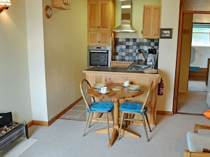 Charming kitchen area | Morvoren - Polhaun Holiday Apartments, Mevagissey, near St Austell