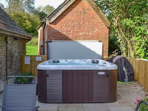 Private and secluded hot tub | Whatley Lodge, Winsham, near Chard