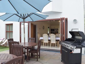 Outdoor dining area with BBQ | Hafan Dawel, Stepaside, near Saundersfoot