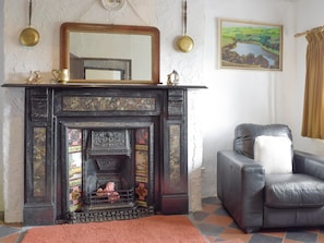Second living room with heritage fireplace | Ty-Gwyn, Cynheidre, near Llanelli