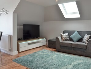 Lounge area with TV | Penfose Apartment, Mevagissey