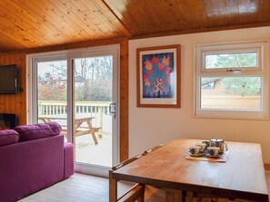 Delightful dining area close to the patio doors | Cedar Lodge, Charlcot, near Masham