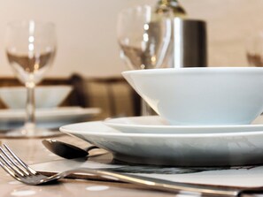 Dining area with lovely accessories | The Old Barn - Corporation Farm Cottages, Tickton, near Beverley