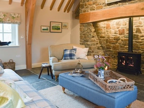 Cosy and inviting living room with gas wood burner | Soar Cottage, Dihewyd, near Aberaeron