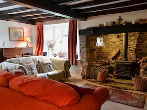 Comfortable and warm living room with wood burner | North Huckham, Huckham, near Dulverton