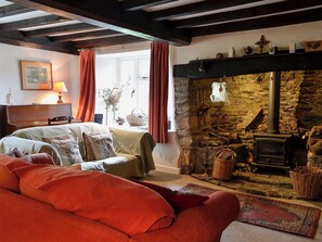 Comfortable and warm living room with wood burner | North Huckham, Huckham, near Dulverton