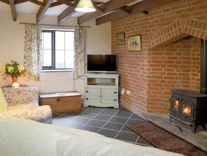 Inviting living room with wood burner | Beckaveans Granary - Beckaveans, Jacobstow, near Bude