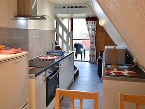 Galley style kitchen and dining area | Bay View, Kingsdown, near Deal