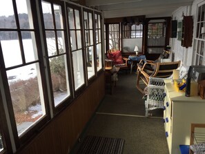 Front porch with view of lake.