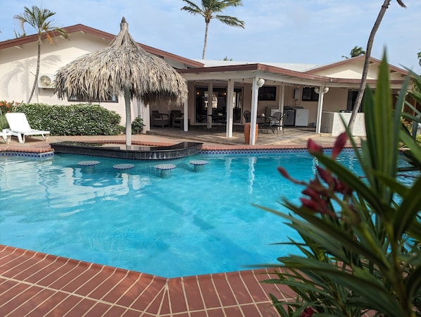 Your own private pool with swim up bar and whirlpool!