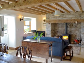 Wonderful living/ dining room with character and beamed ceilings | Bryn Gwnog, Llanrwst, near Betws-y-Coed