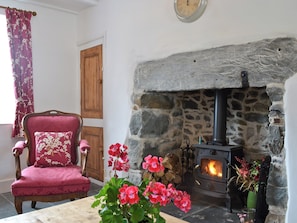 Living room wood burner | Ty Newydd, Llwyngwril, near Aberdovey