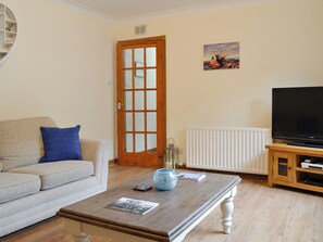 Living room with TV | Cotton Shore, Inverallochy, near Fraserburgh