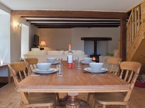 Wonderful dining area in the living/dining room | Woodlands, Laugharne, near Pendine