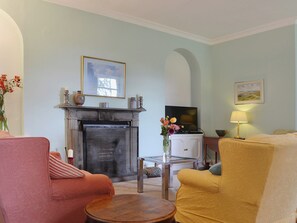 Wood-floored living area with sumptuous furniture | The Court House, Nr. Kirkby Lonsdale