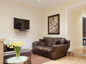 Cosy living area within open-plan living space | Nether Cottage - Nether Kinneddar Lodge Cottages, Saline, near Dunfermline