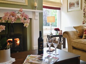 Enjoy a glass of wine in the cosy living room  | Awelfa, Aberaeron