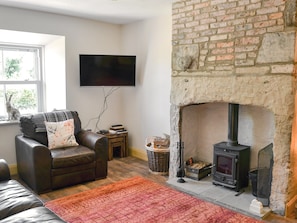 Charming living room with wood burner | Melandra, Belford, near Alnwick