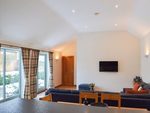 Light and airy living space with French doors | Riccal Heads - Grange Farm Cottages, Spaunton, near Lastingham