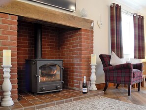 Warm and cosy wood burner | Castle View, Llananno, near Llandrindod Wells
