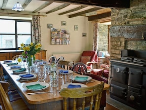 Dining Area full of character | Trowley Farmhouse, near Painscastle, Hay-on-Wye