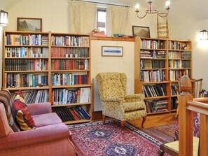 Wonderful reading area in the living room | The Granary, Lanton, near Jedburgh