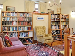 Wonderful reading area in the living room | The Granary, Lanton, near Jedburgh