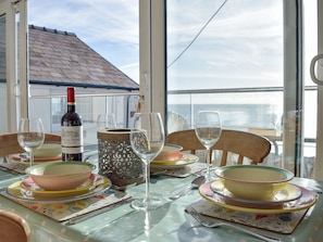 Charming dining area with wonderful sea views | Mole End, Amroth, near Saundersfoot