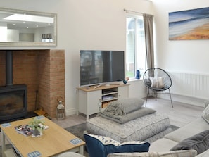 Charming living area with wood burner | Dune View, Beadnell, near Alnwick